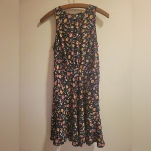 J.Crew Mercantile Womens Floral Dress 4 Keyhole Zip Knee Length